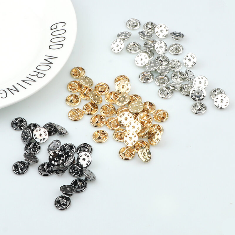 20/50/80/100Pcs Squeeze Badge Base Butterfly Clasp Cap Nail Tie Back Stopper Brooch Lapel Buckle Pin Holder DIY Jewelry Findings