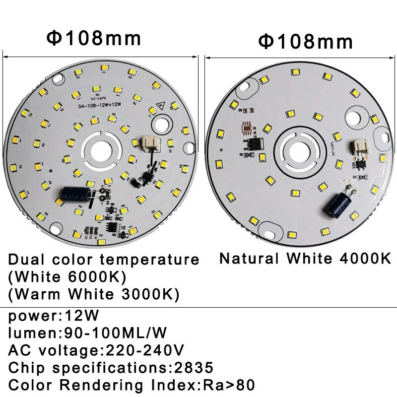 Chip de lámpara de bombilla LED, 3W, 6W, 12W, 18W, CA 220V, 240V, IC inteligente, sin necesidad de controlador, bricolaje, blanco Natural, cuentas de foco led downlight