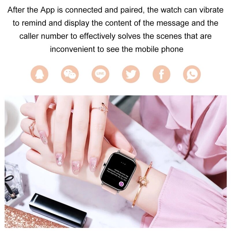 LIGE – montre connectée pour les hommes et les femmes, étanche conforme à la norme IP68, moniteur d'activité physique et de fréquence cardiaque, avec écran entièrement tactile, pour Android et IOS, nouveau