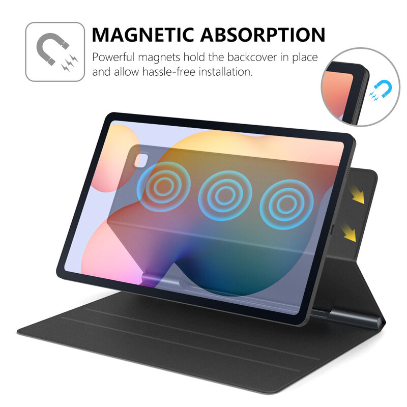 Casing Tablet untuk Galaxy Tab S6 Lite 2022, casing cangkang Folio pintar Ultra ramping, casing penyerapan magnetik untuk Galaxy Tab S6 Lite 10.4