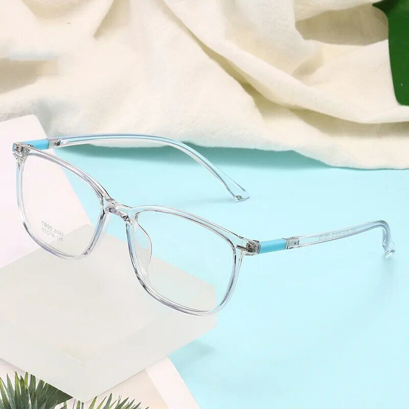 Retro montura transparente para gafas mujeres miopía anteojos ópticos tendencia De Metal gafas Oculos De Grau montura transparente De anteojos negro