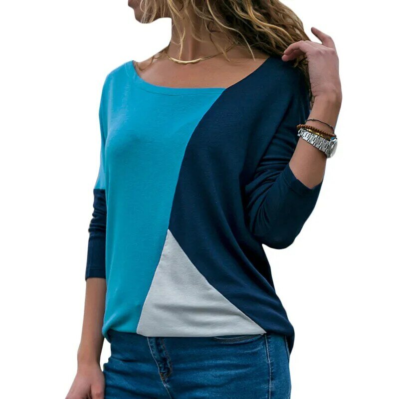 Женская блузка с косым воротником, Повседневная приталенная блузка с длинными рукавами, модель xl на осень, 2019