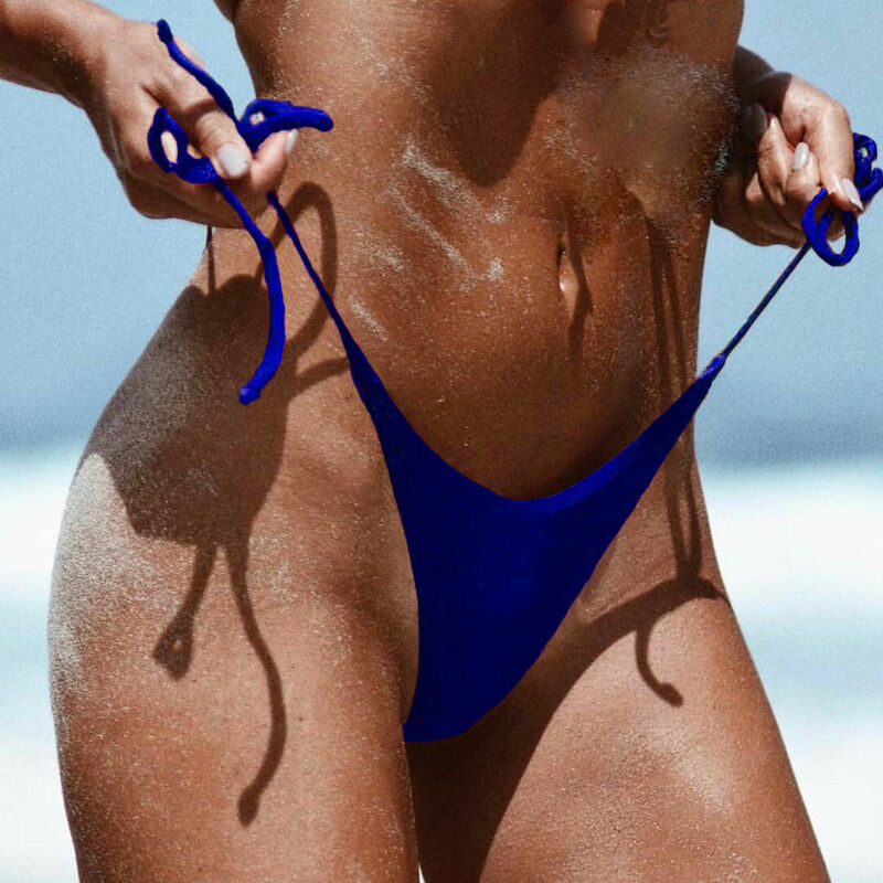 Sexy bikini bottoms banho das mulheres maiôs push-up cheeky tanga maiô brasileiro praia lado gravata roupa interior