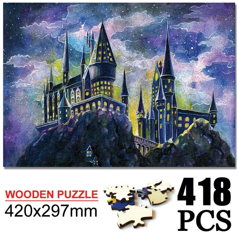 Magic Academy 3D Wooded Puzzle Wooden Jigsaw Puzzles Mysterious Gift For Adults Kids Educational Amazing Gift Interactive Game