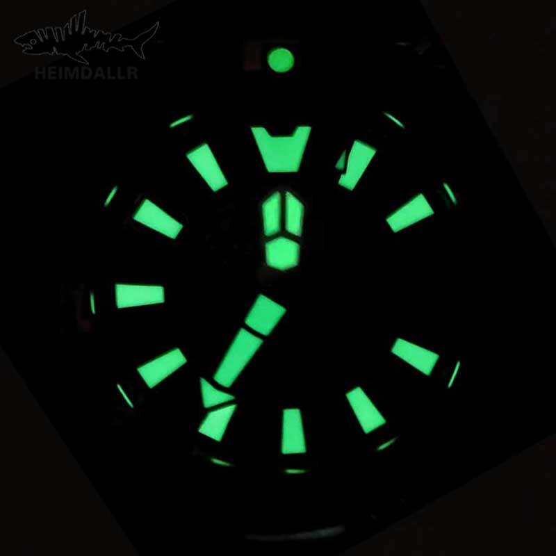 HEIMDALLR-Reloj de buceo para hombre, cronógrafo mecánico de cristal de zafiro, resistente al agua, 200m, Japón, NH36A, C3, pez globo luminoso