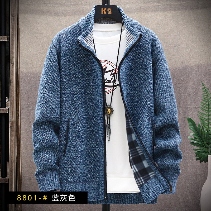 Męska zimowa wiosenna sweter polarowy rozpinany sweter koreańska ciepła kurtka kurtka sportowa męska sweter odzież z dzianiny brązowa kurtka