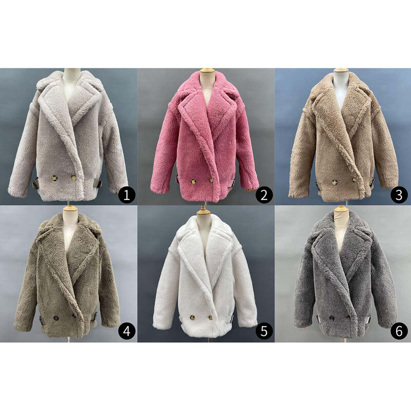 Abrigo de piel de oveja Real para mujer, chaqueta de corte informal, abrigo de peluche cálido con cuello vuelto, moda de invierno, 2021