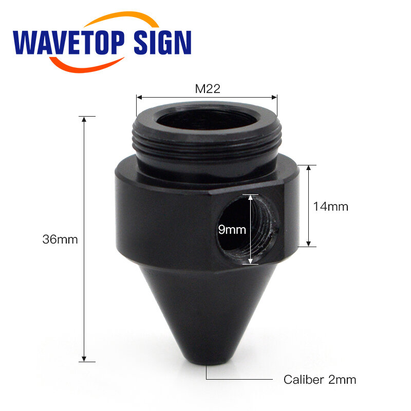 Nosel Udara WaveTopSign untuk Lensa Dia.20 FL50.8 atau Kepala Laser Digunakan untuk Mesin Pemotong dan Pengukir Laser CO2