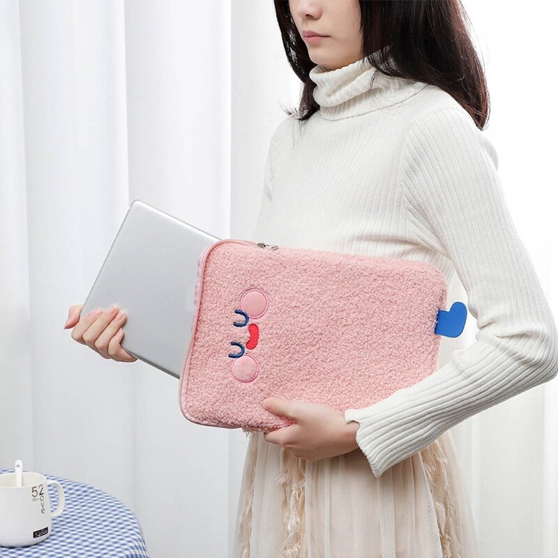 Capa protetora para tablet, bolsa de pelúcia de desenho animado, organizador de bolso, material de armazenamento portátil