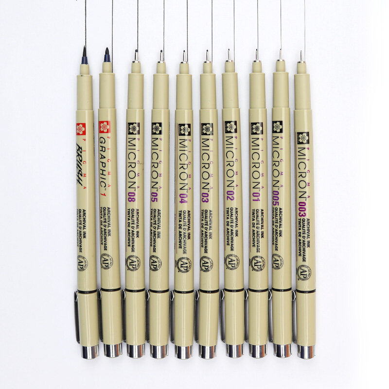 SAKURA/Sipa Pigma Micron, графическая ручка для дизайна Finliner 003 005 01 02 03 04 05 08 1,0 1,2, тонкая ручка для кисти, игольчатая ручка для скетчинга