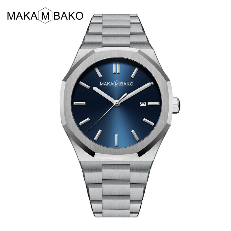 Relogio Masculino Luxe Fashion Business Mannen Zilver Zwart Rvs Japanse Beweging Waterdicht Mannen Quartz Horloge