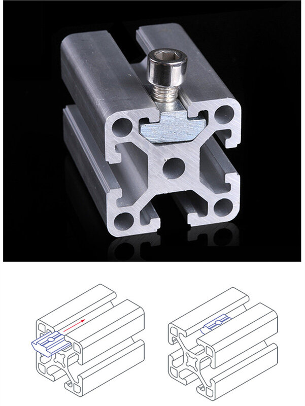 T Block dadi quadrati t-track dado a martello scorrevole M3 M4 M5 M6 per fissaggio profilo in alluminio 2020 3030 4040
