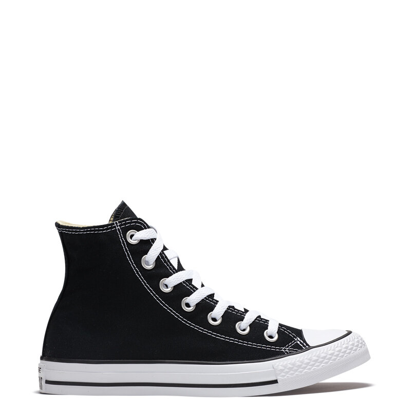 Original autêntico converse all star classic high-top unisex sapatos de skate rendas sapatos de lona preto e branco 101010