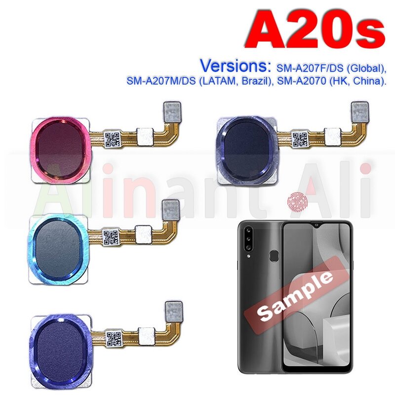 Cavo flessibile del sensore del dito dell'impronta digitale del pulsante posteriore del telefono originale per Samsung Galaxy A20 A20E A20S A21 A21S A205F A207F A215U