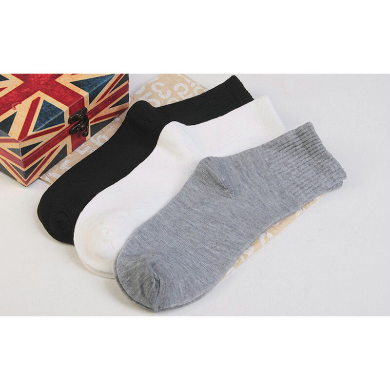 10 paia di calzini da donna calzini traspiranti tinta unita corti comodi calzini in cotone di alta qualità a taglio basso nero bianco grigio