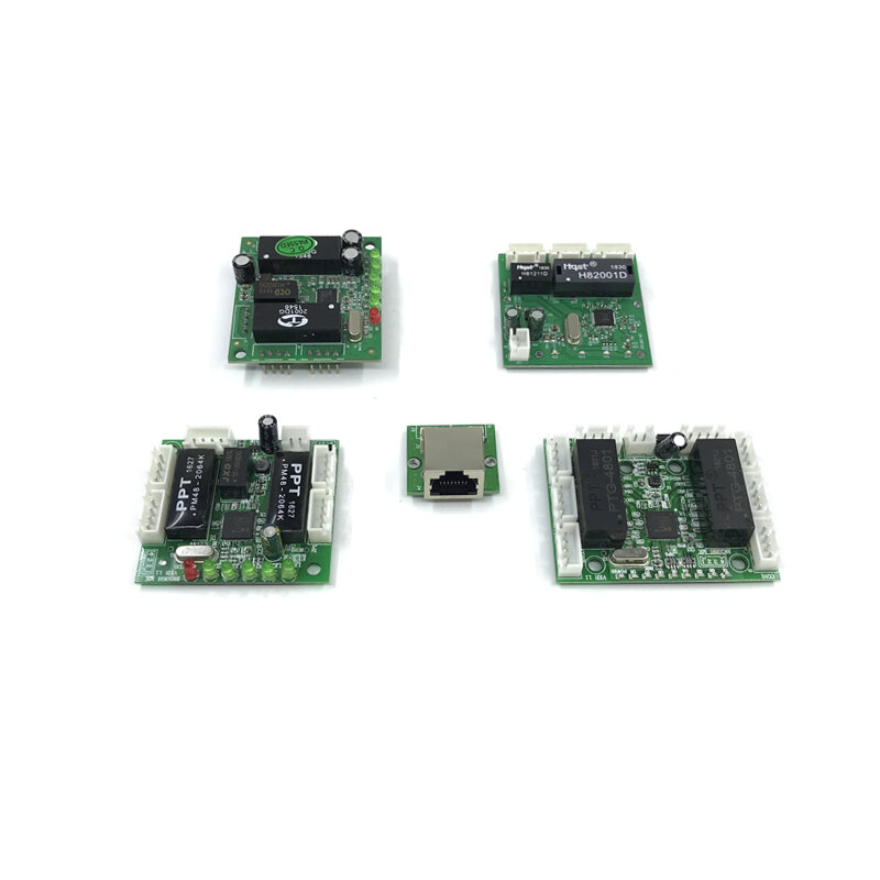 Mini การออกแบบโมดูล Ethernet Switch แผงวงจรสำหรับโมดูลสวิทช์ Ethernet 10/100Mbps 3/5/6/8พอร์ตบอร์ด PCBA เมนบอร์ด OEM