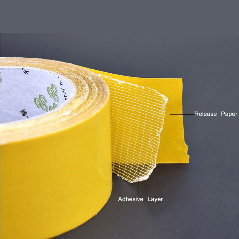 YX cinta adhesiva de fibra de vidrio, malla transparente de alta viscosidad, doble cara, 10M