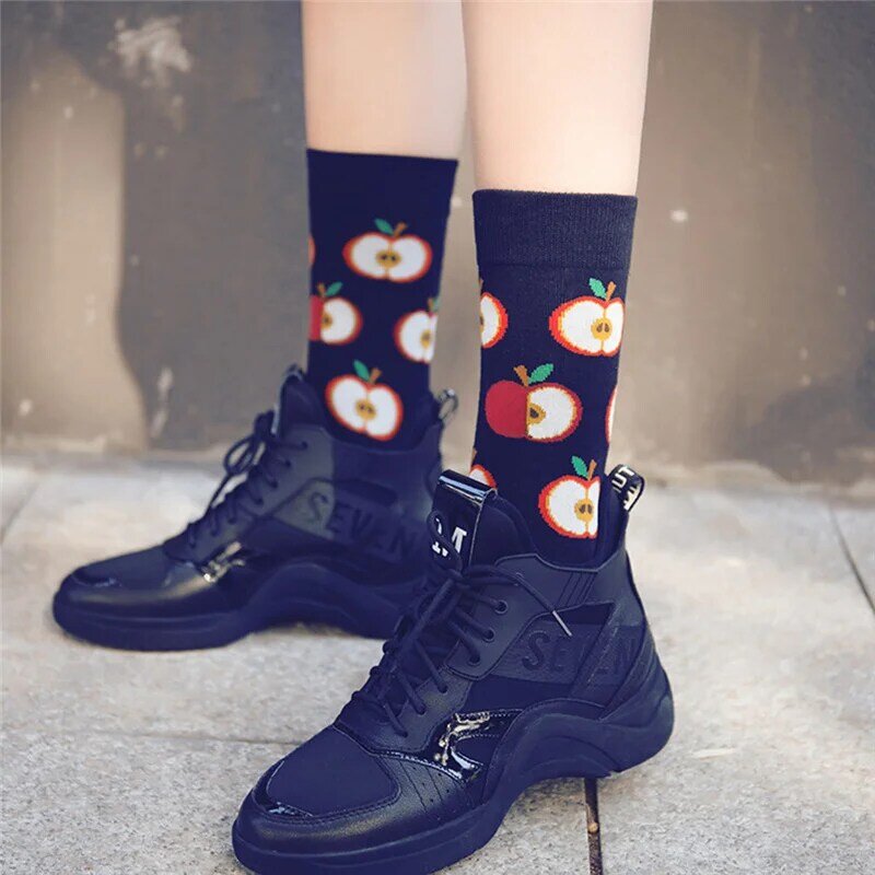 Mujeres Harajuku calcetines largos Arco Iris rayas calcetines niñas moda estampado algodón Patchwork tubo largo pantorrilla calcetines Color bloque 2020