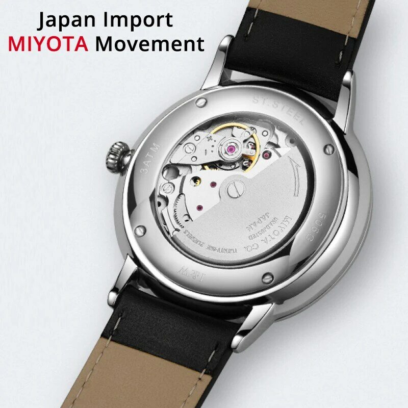 Мужские часы MIYOTA Move t с автоподзаводом, фирменные швейцарские водонепроницаемые механические часы I & W с сапфировым календарем, новинка 2020