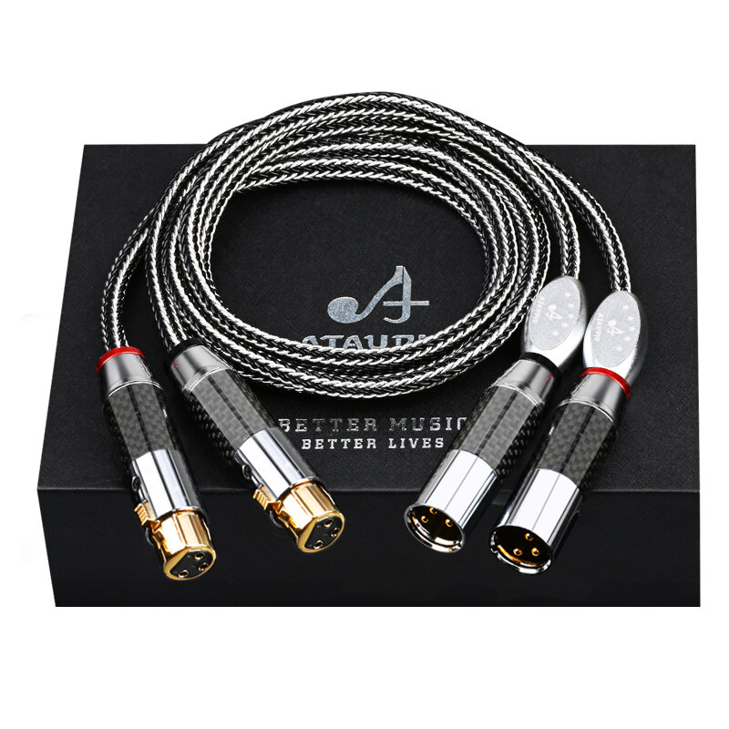 Cable balanceado HiFi XLR macho a hembra, Cable OCC Chapado en plata, Cable doble XLR, mezclador de micrófono, Cable de señal equilibrada
