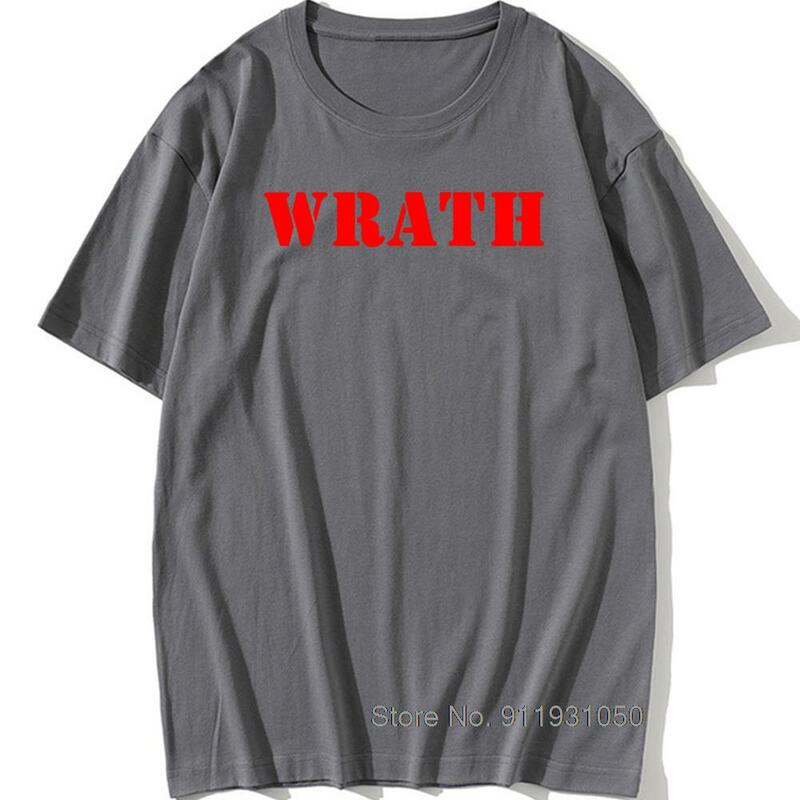 จำกัด WRATH Natural Selection ออกแบบโลโก้กราฟิกสีดำผู้ชายเสื้อยืดฤดูร้อนแฟชั่น Streetwear O คอ100% Cotton แขนสั้น