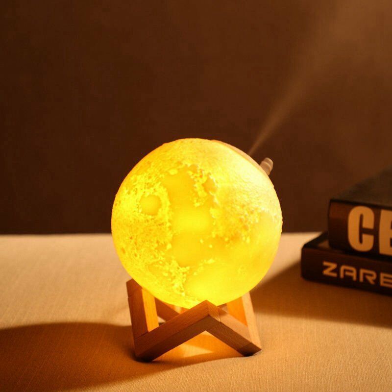 Umidificador de ar USB Ultrasonic Aroma 3D Moon Lamp Light, Difusor de óleo essencial, Névoa para o presente de Natal, 880ml