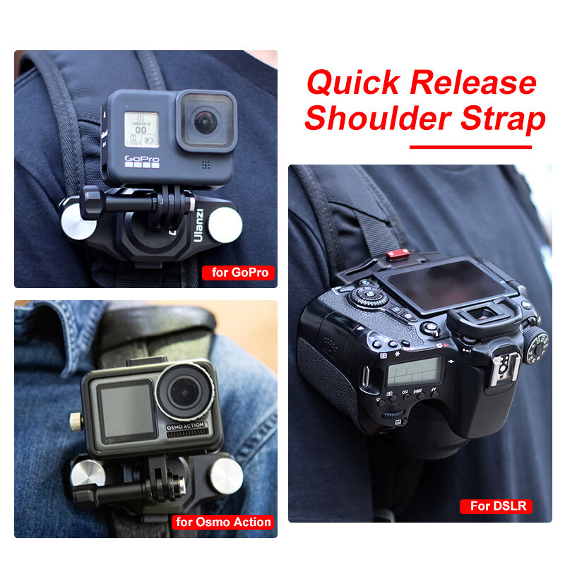 Ulanzi-Placa de sistema de liberación rápida, Base de trípode de 1/4 pulgadas, correa de hombro para Sony, Canon, Nikon, accesorios de cámara DSLR