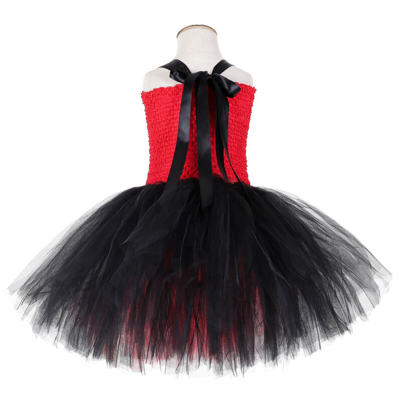 Vampire-子供のためのハロウィーンの衣装,弓付きスカート付きの豪華なパーティードレス,ゴーストコスプレ衣装