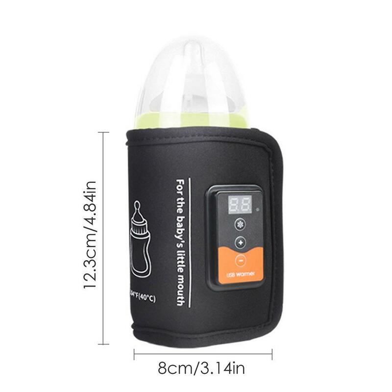Penghangat Botol Susu Bayi Tas Termostat Mobil Portabel USB Penghangat Alat Susu Hangat Cerdas Penutup Isolasi Botol Bayi Hangat