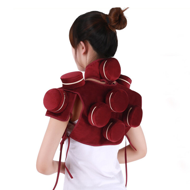 Smokeless Moxibustion Box Red Velvet Bag Cover Moxa Stick Acupuncture Roller Holder Neck Waist Body Acupoint Massage Therapy