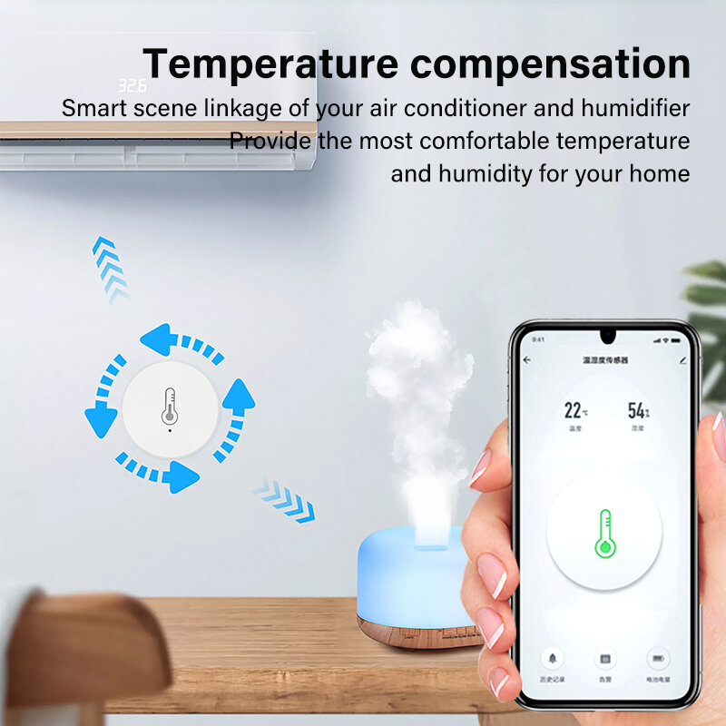 Умный датчик температуры и влажности Tuya ZigBee, работает от аккумулятора, с поддержкой Alexa Google Home Smart Life