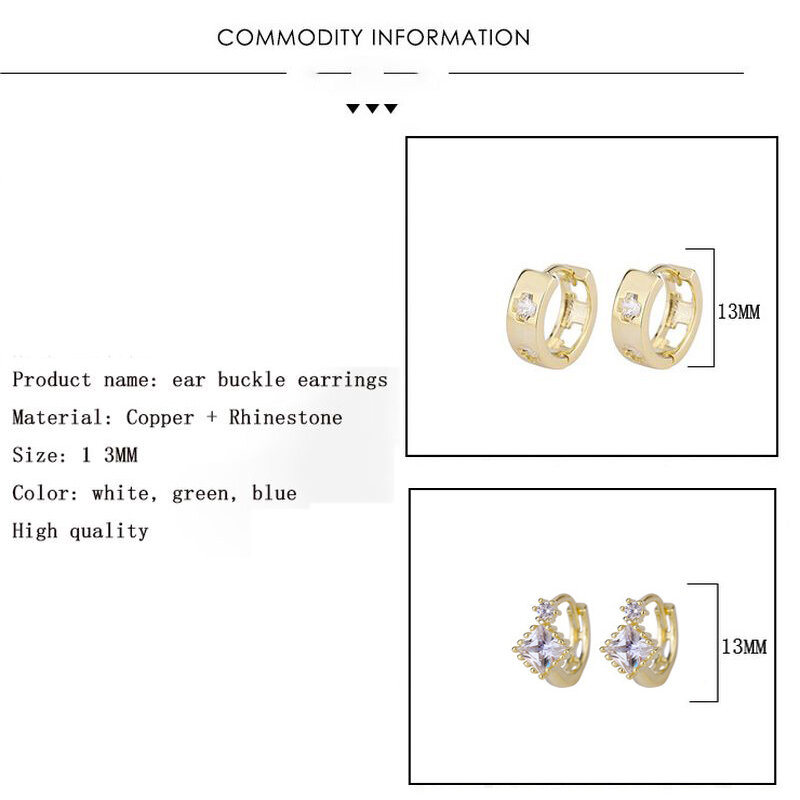 2021 tendência nova argola brincos para mulher branco verde azul strass moda jóias ouro do vintage sleeper brincos aros piercing