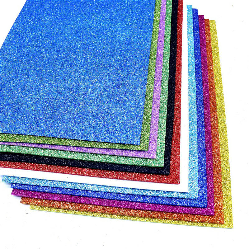Glitterกระดาษโฟมฟองน้ำกระดาษDiy Craftกระดาษด้วยตนเอง-ตัดกระดาษอนุบาลอุปกรณ์ตกแต่ง20X30ซม.10ชิ้น/ถุง