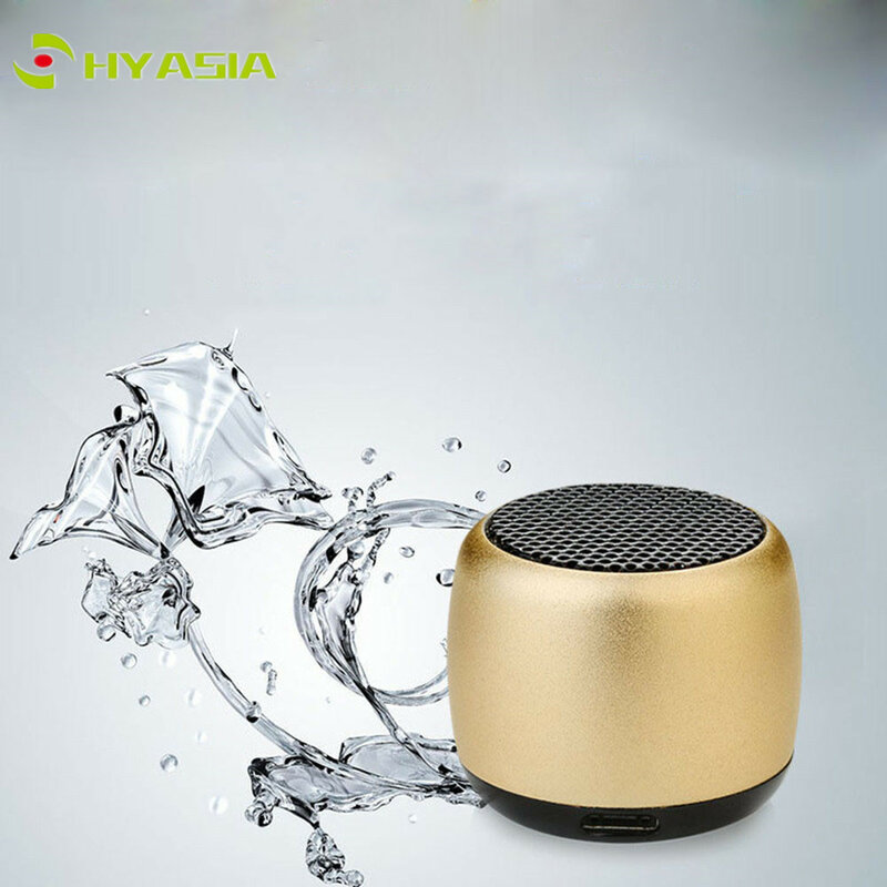 HYASIA TWS Mini Altavoz Bluetooth portátil impermeable estéreo altavoces inalámbricos de exterior Metal soporte manos libres reproductor de música Mp3
