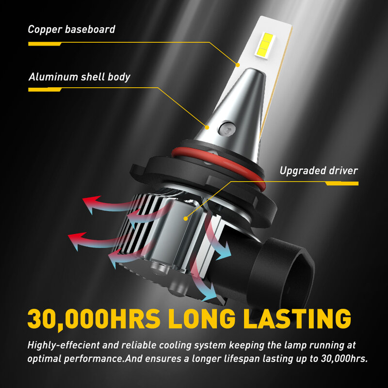 AUXITO-bombilla LED antiniebla para coche, lámpara de 12V, Canbus 9006, H8, H11, HB4, PSX24W, H10, H16, 5202, PSX26W, H27, 881, 880, DRL, CSP, 2 piezas