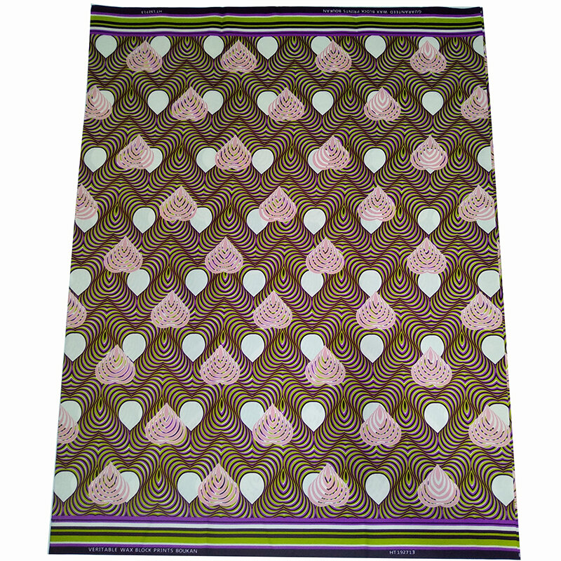 Lindo tecido estampado encerado 100% poliéster, tecido africano com cera real de ankara para vestido de festa, material de poliéster