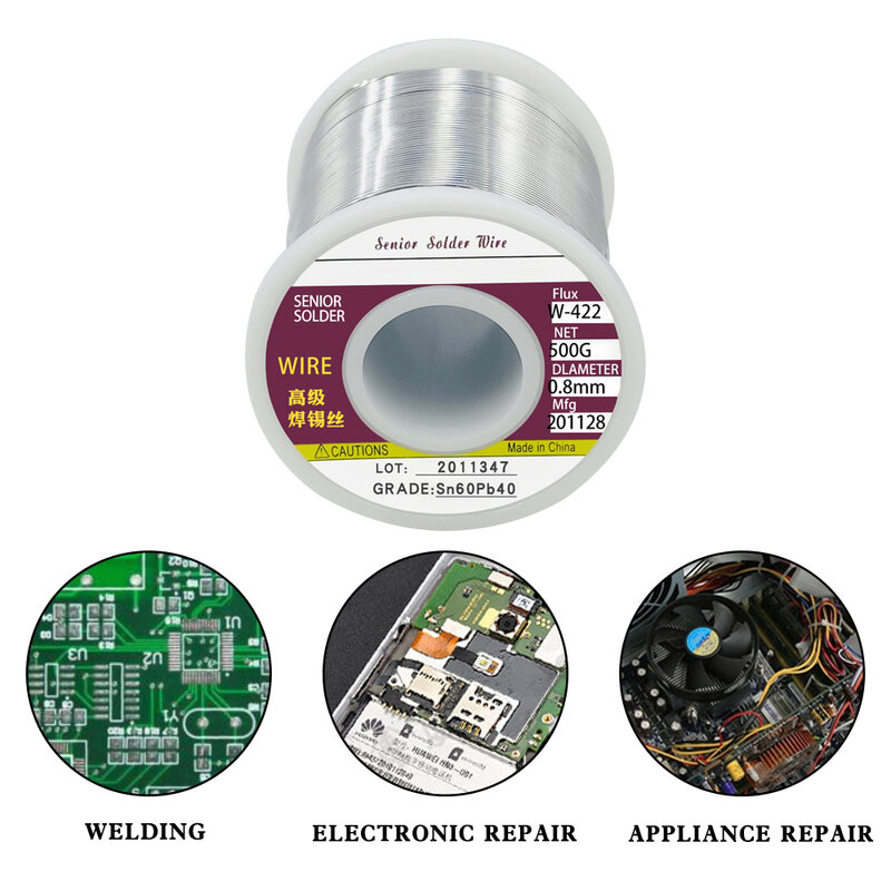 500G Tin Wire Melt Rosin Core Soldeer Soldeer Wire Roll Geen Schone Hoge Kwaliteit Voor Elektrische Reparatie, ic Reparatie