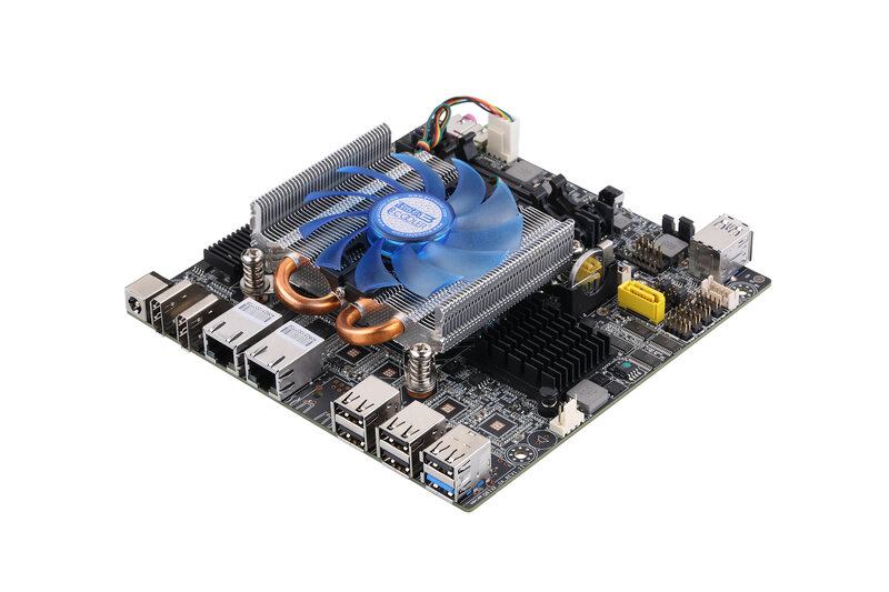 QOTOM-Mini PC Q600P, ventilador de procesador de i5-7400, M.2, Lan Dual, 4 RS-232, PC Industrial