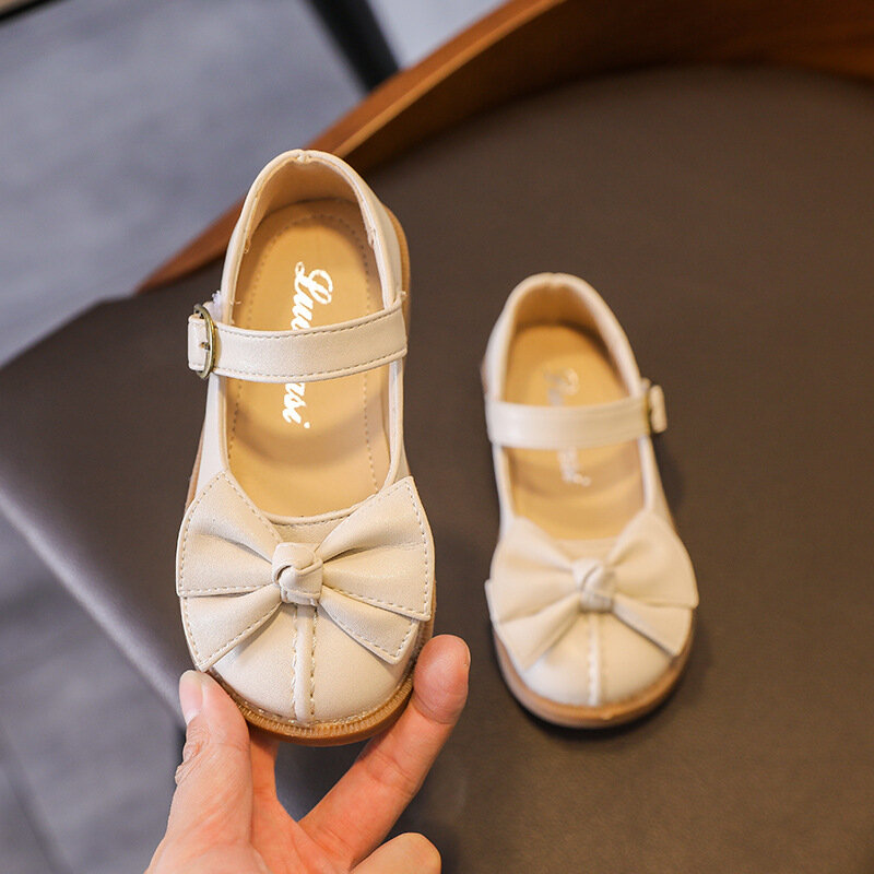 Beige สีชมพูเด็กเจ้าหญิงรองเท้าเล็กๆรองเท้าหนังนุ่มสบายด้านล่างเด็กรองเท้า Chaussure ผู้หญิง1-6T