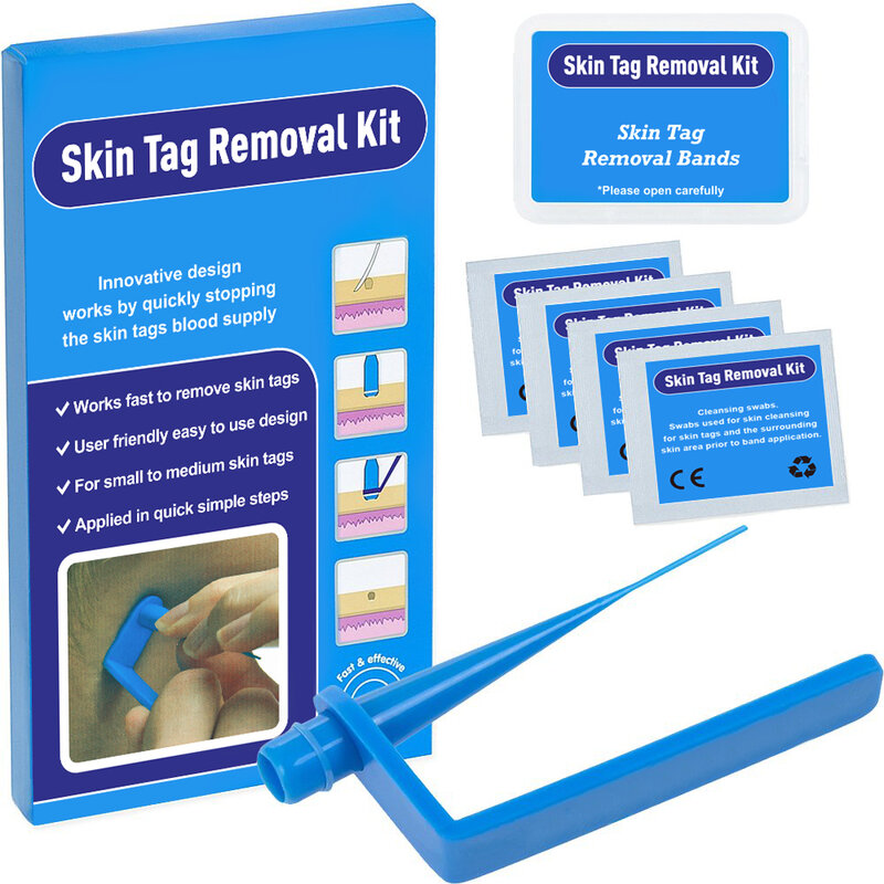 Niebieski zestaw zestaw do usuwania znaczników skóry do użytku domowego sprzęt do usuwania brodawek z kretów, narzędzie do obróbki skóry, łatwe do czyszczenia narzędzie do pielęgnacji skóry