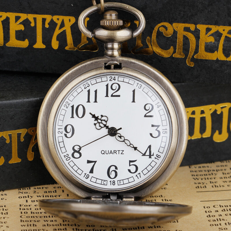 Reloj de bolsillo de cuarzo Retro Steampunk para hombre y mujer, collar antiguo, reloj de bolsillo, DeBolso