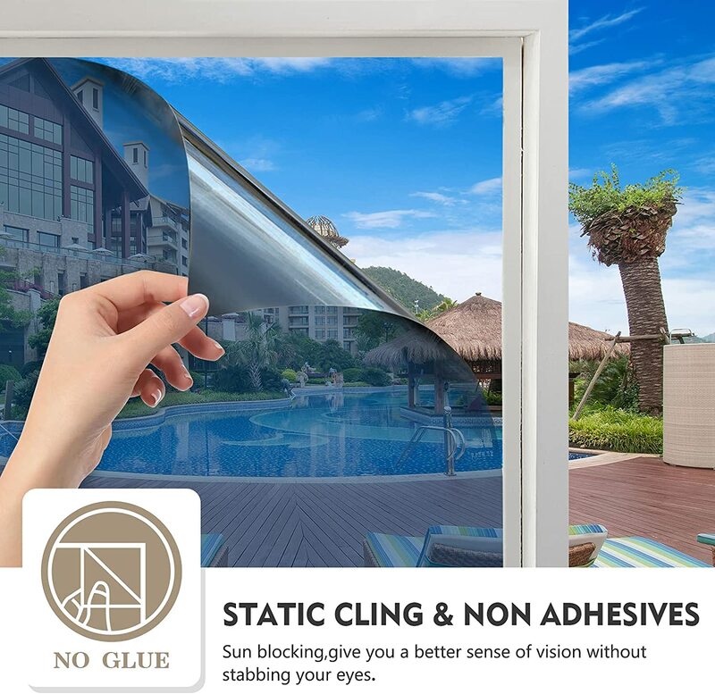 Pellicola per la Privacy della finestra dello specchio unidirezionale pellicola per la Privacy del giorno Anti UV che blocca il controllo del calore tinta riflettente della finestra per il soggiorno dell'ufficio domestico