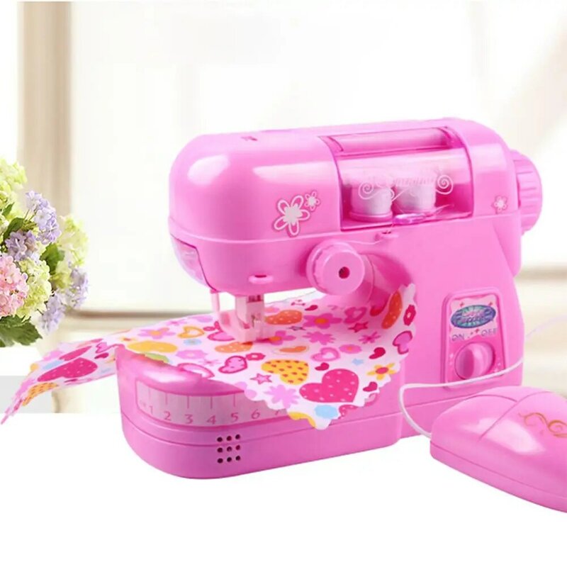 Kuulee Kids Girl Simulation Children Sewing Machine Small Toy Sets Pretend Toy Simulation Sewing Machine Household Toy