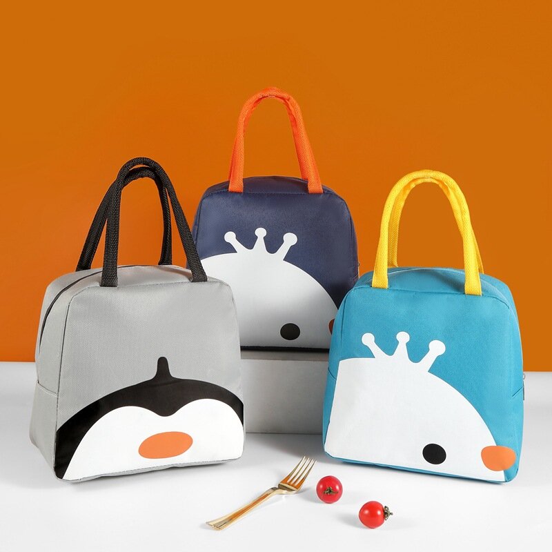 2023 Cartoon Animal Lunch Bag Kids Student Cute Portable Travel Picnic Bags Waterproof Insulation School Breakfast Cooler Bags