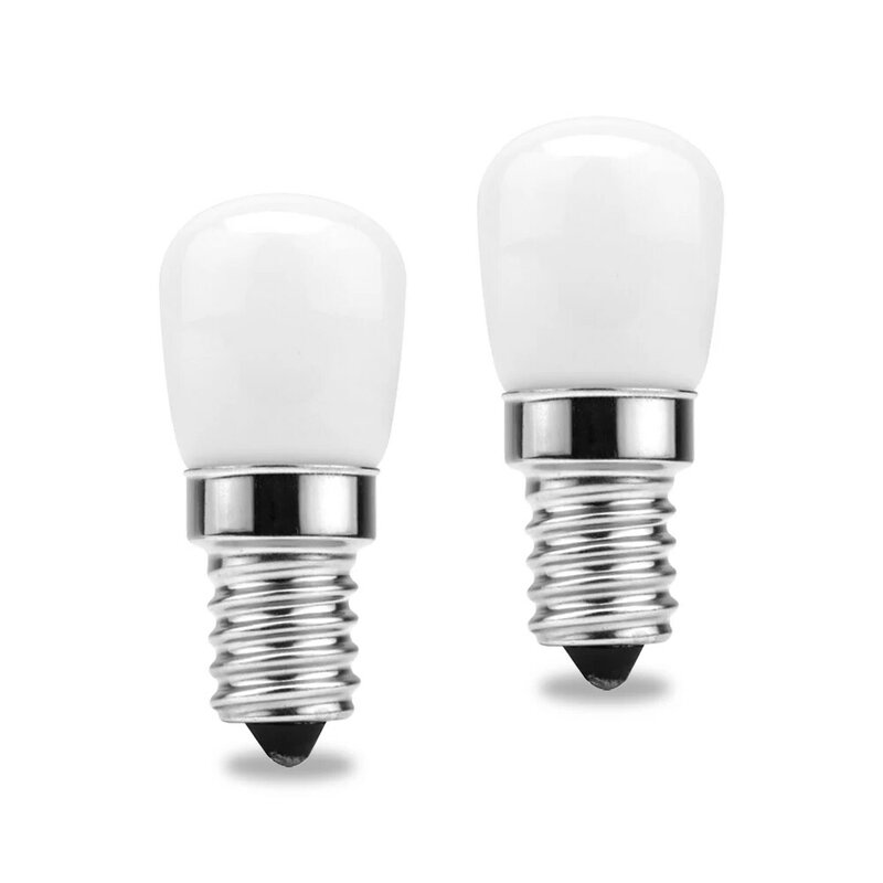 Светодиодная лампа для холодильника, 2 шт., цоколь Е14, 3 Вт, для холодильника, 220 В переменного тока, светодиодная лампа белого/теплого белого цвета, SMD2835, заменяемые галогенные лампы