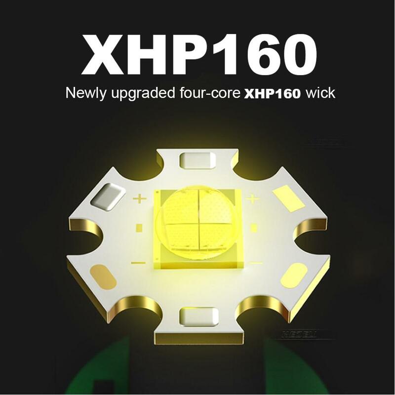 가장 강력한 XHP160 Led 전조등 새로운 도착 헤드 라이트 Zoomable 헤드 램프 보조베터리 캠핑 라이트에 대 한 7800mAh 18650 배터리