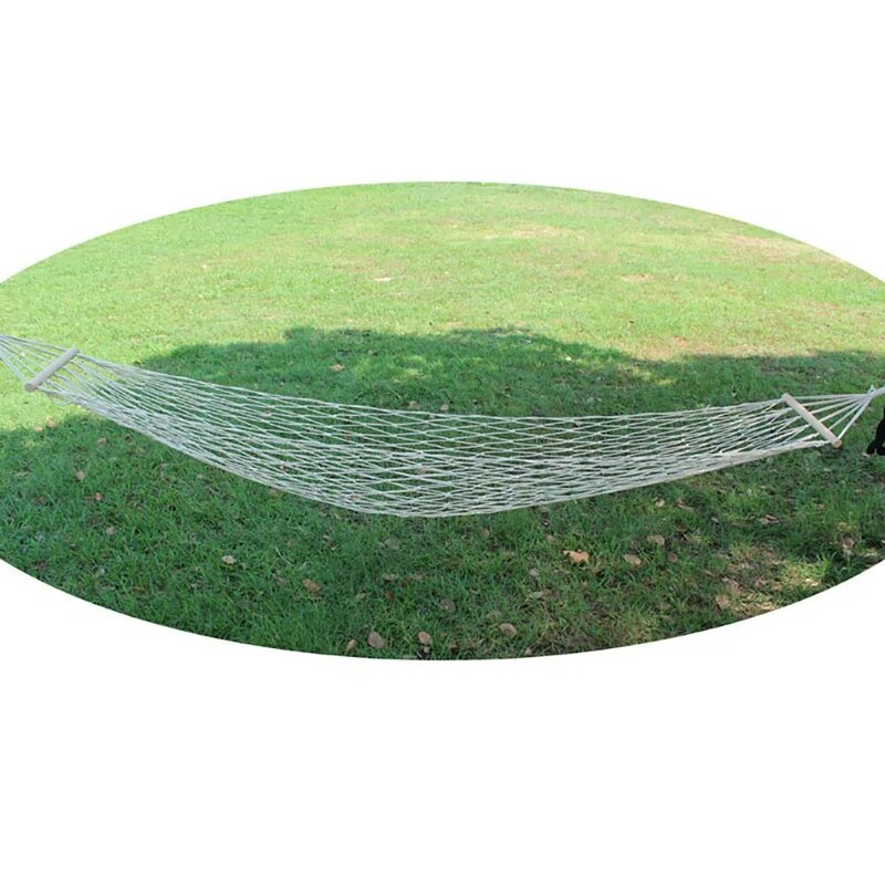 Hamaca de cuerda de algodón de malla, silla portátil tradicional con bolsa para acampar al aire libre