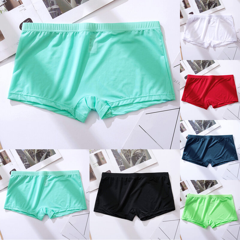 Men's Breathable Comfy Ice Silk Boxer Briefs Shorts Bulge Underpants Underwear ultra-thin breathable Men's underwear
