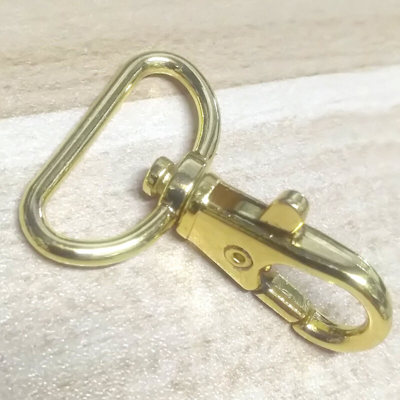 ZENTEII – porte-clés doré avec fermoir mousqueton, crochet, sangle fendue pour sac à main, 25mm
