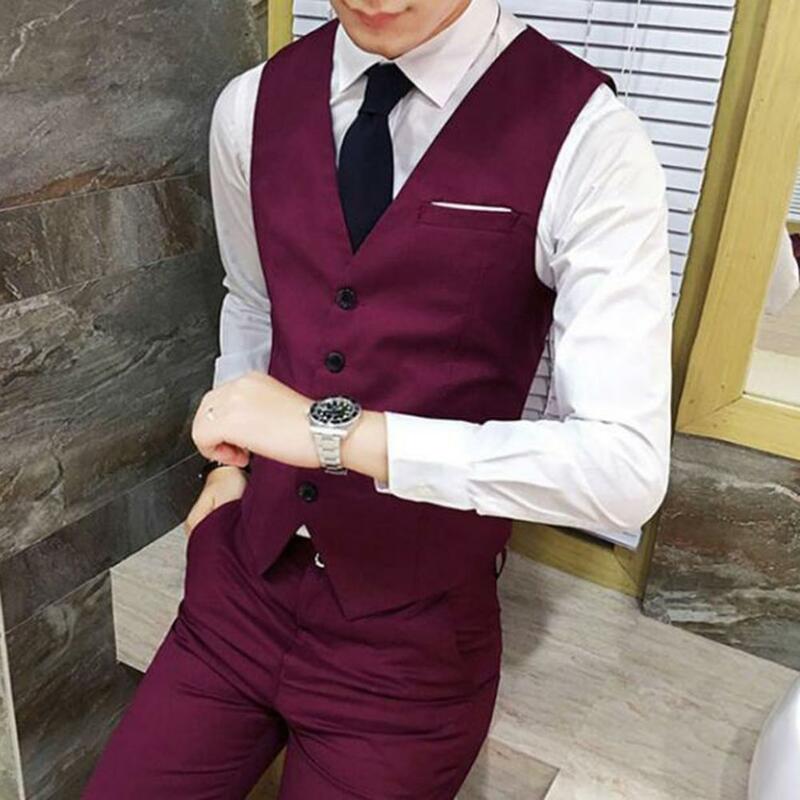 Męskie kamizelki biznesowe garnitur jednorzędowy Slim-fit non-shrink poliester 2021 mężczyźni przyjazna dla skóry formalna kamizelka na koszula biznesowa Hot